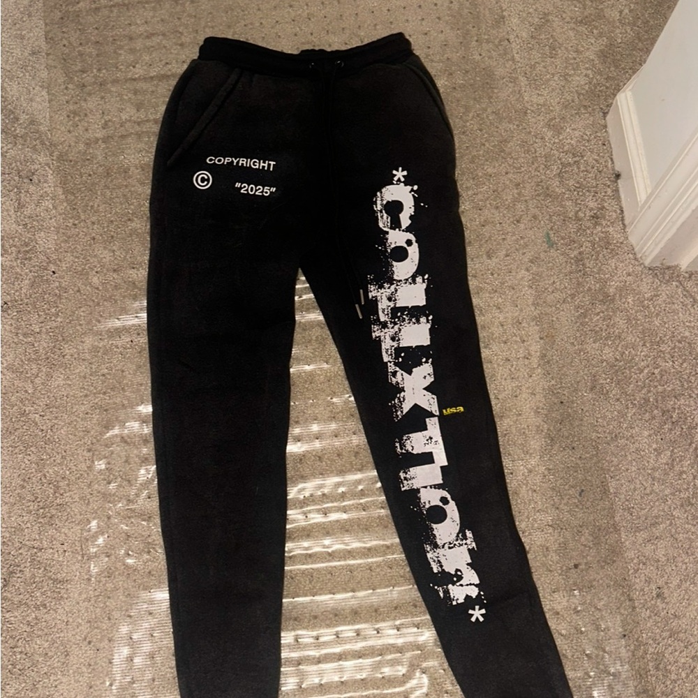 Black Graphic Kids Joggers